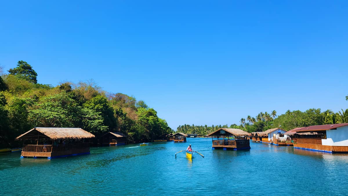 Sungayan Grill has rafts in the form of nipa huts that allow visitors to enjoy Balingasay River.